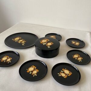 Vintage owl coasters